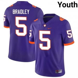 Purple Brock Bradley #5 Clemson National Championship Jersey | Youth High School Football Fresh Swen 16637401