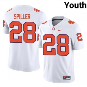 #28 C.J. Spiller CFP Champs White Jersey | Elite Stitched Youth Player Football Gear 13098749