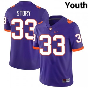 Clemson Caden Story #33 Purple Jersey | Essential Swen NCAA Football Youth Apparel 39934509