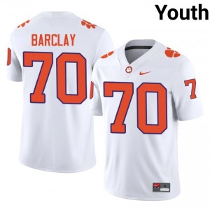 Elite Thread Chance Barclay #70 Clemson Tigers White Jersey | Youth University Football Stitched Fan Gear 74488304