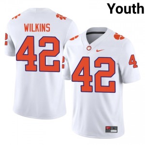 Elite Thread Christian Wilkins #42 Clemson Tigers White Jersey | Youth University Football Stitched Fan Gear 98704417