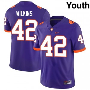 Christian Wilkins #42 Clemson Tigers Jersey | Exclusive Purple College Football Youth Swen 41630033
