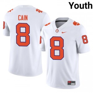 #8 Deon Cain CFP Champs White Jersey | Classic Stitched Youth Player Football Gear 22448020