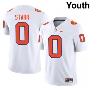 Clemson Donovan Starr #0 White Jersey | Genuine Stitched NCAA Football Youth Apparel 67128391