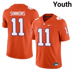 Officially Licensed Isaiah Simmons #11 Clemson Tigers Orange Jersey | Youth University Football Embroidery Fan Gear 47795046