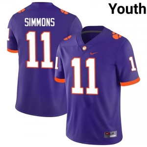 Clemson Isaiah Simmons #11 Purple Jersey | Genuine Stitch NCAA Football Youth Apparel 44340298