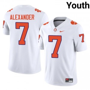 Jeremiah Alexander #7 Clemson Tigers Jersey | Iconic White College Football Youth Stitched 68868094
