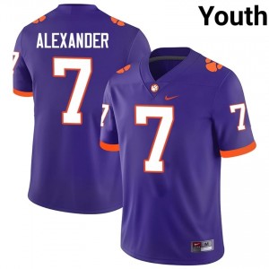 Clemson Jeremiah Alexander #7 Purple Jersey | Essential Swen NCAA Football Youth Apparel 48569700