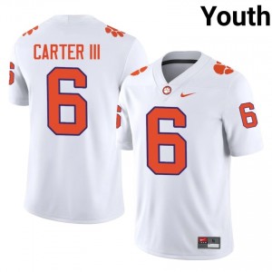 Clemson Jerome Carter III #6 White Jersey | Premium Stitched NCAA Football Youth Apparel 23739362