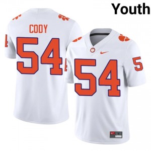 #54 Kam Cody CFP Champs White Jersey | Elite Stitched Youth Player Football Gear 72716326