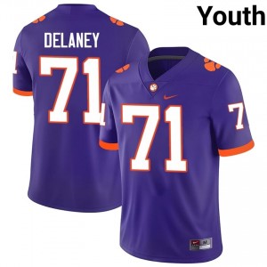 Officially Licensed Leo Delaney #71 Clemson Tigers Purple Jersey | Youth University Football Stitch Fan Gear 17103865
