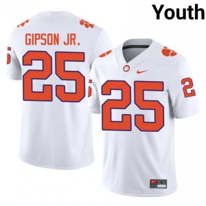 Officially Licensed Marcell Gipson Jr. #25 Clemson Tigers White Jersey | Youth University Football Stitched Fan Gear 58780912
