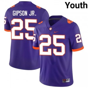 Marcell Gipson Jr. #25 Clemson Tigers Jersey | Pro-Grade Purple College Football Youth Swen 57760948