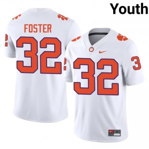 Clemson Michael Foster #32 White Jersey | Premium Stitched NCAA Football Youth Apparel 58950101