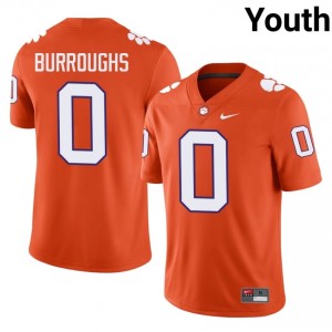 Clemson Naeem Burroughs #0 Orange Jersey | Pro Cut Embroidery NCAA Football Youth Apparel 71097567