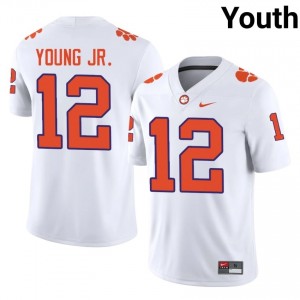 Shavar Young Jr. #12 Clemson Tigers Jersey | Pro-Grade White College Football Youth Stitched 21060425